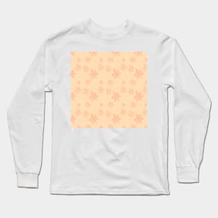 Dusty orange peach pretty flowers and butterflies pattern Long Sleeve T-Shirt